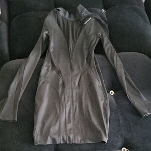 Mugler Women  Sleek Black Fitted Dress Size Small